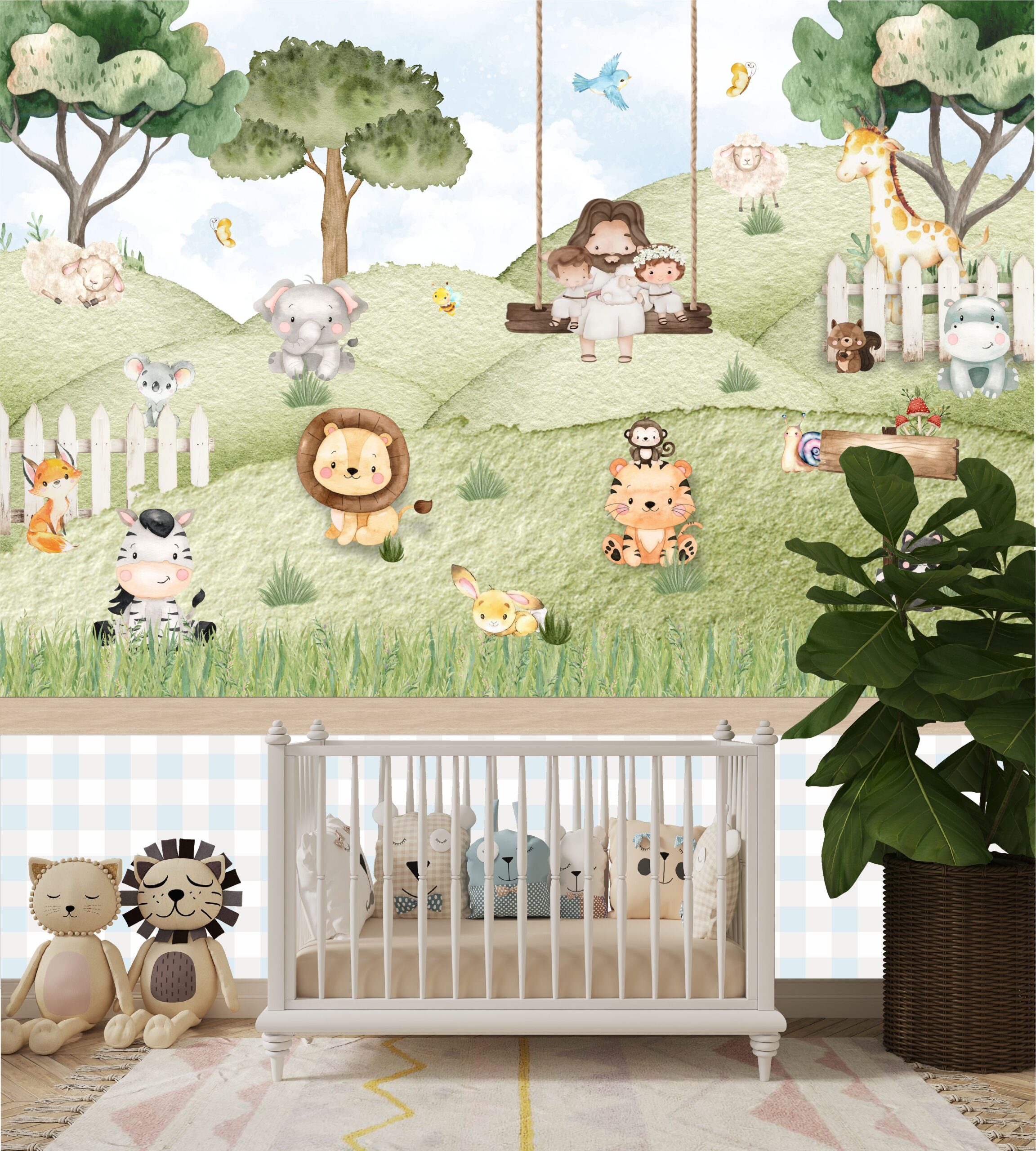 Papel de Parede SAFARI COM JESUS ZOO ANIMAIS GB237 m² (cópia) - Imagem 3