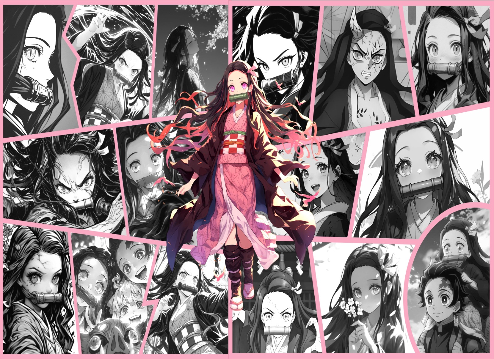 Papel de Parede Demon Slayer Nezuko Mangá GB240 m² - Imagem 4
