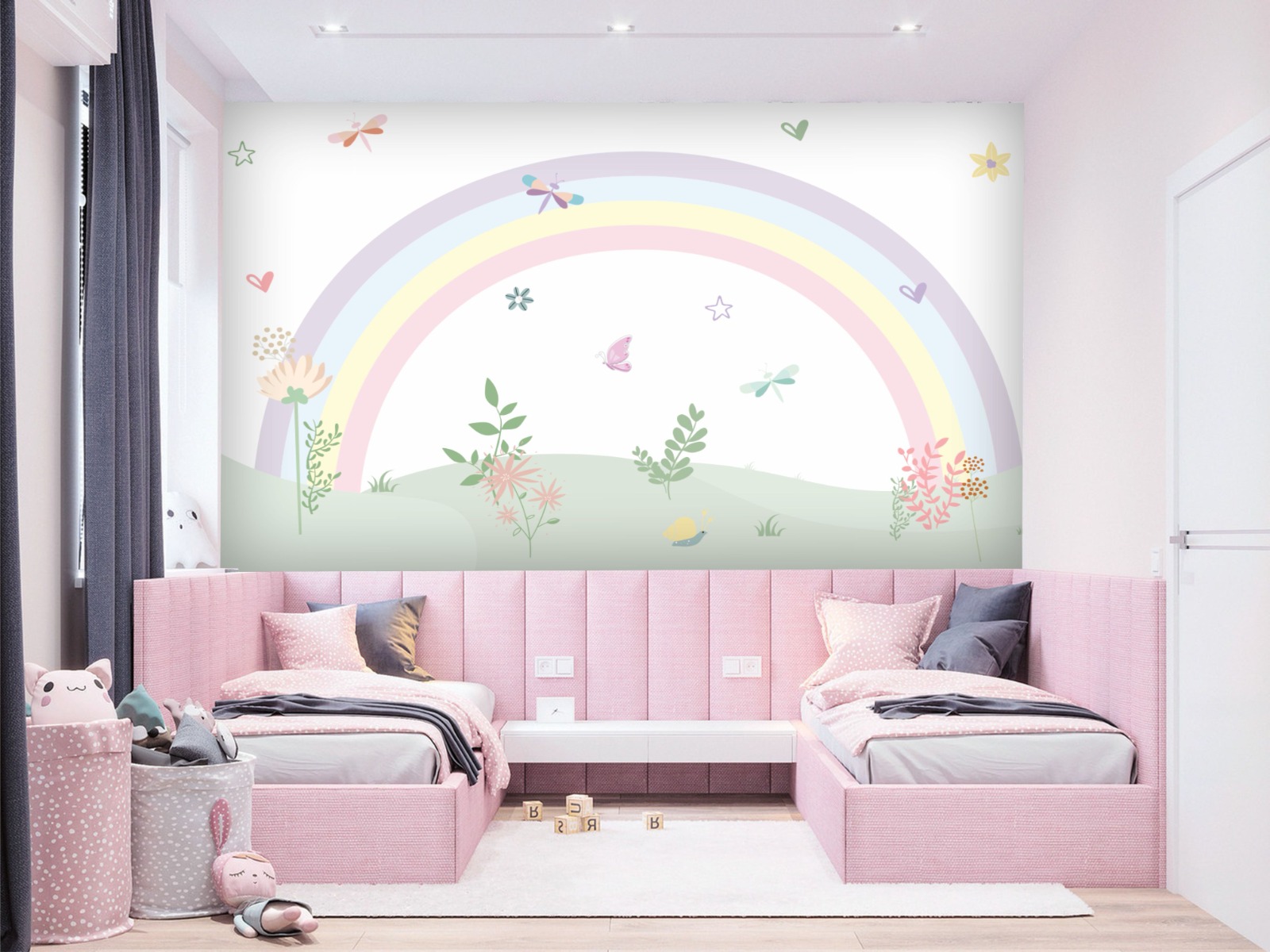 Papel de Parede Jardim Florido Arco Iris GB243 m² - Imagem 2
