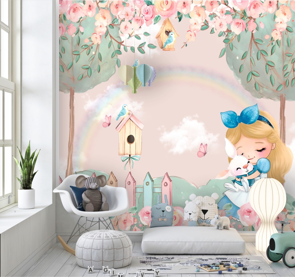 Papel de Parede Alice Aquarela Cute Baby GB001 m² - Imagem 2