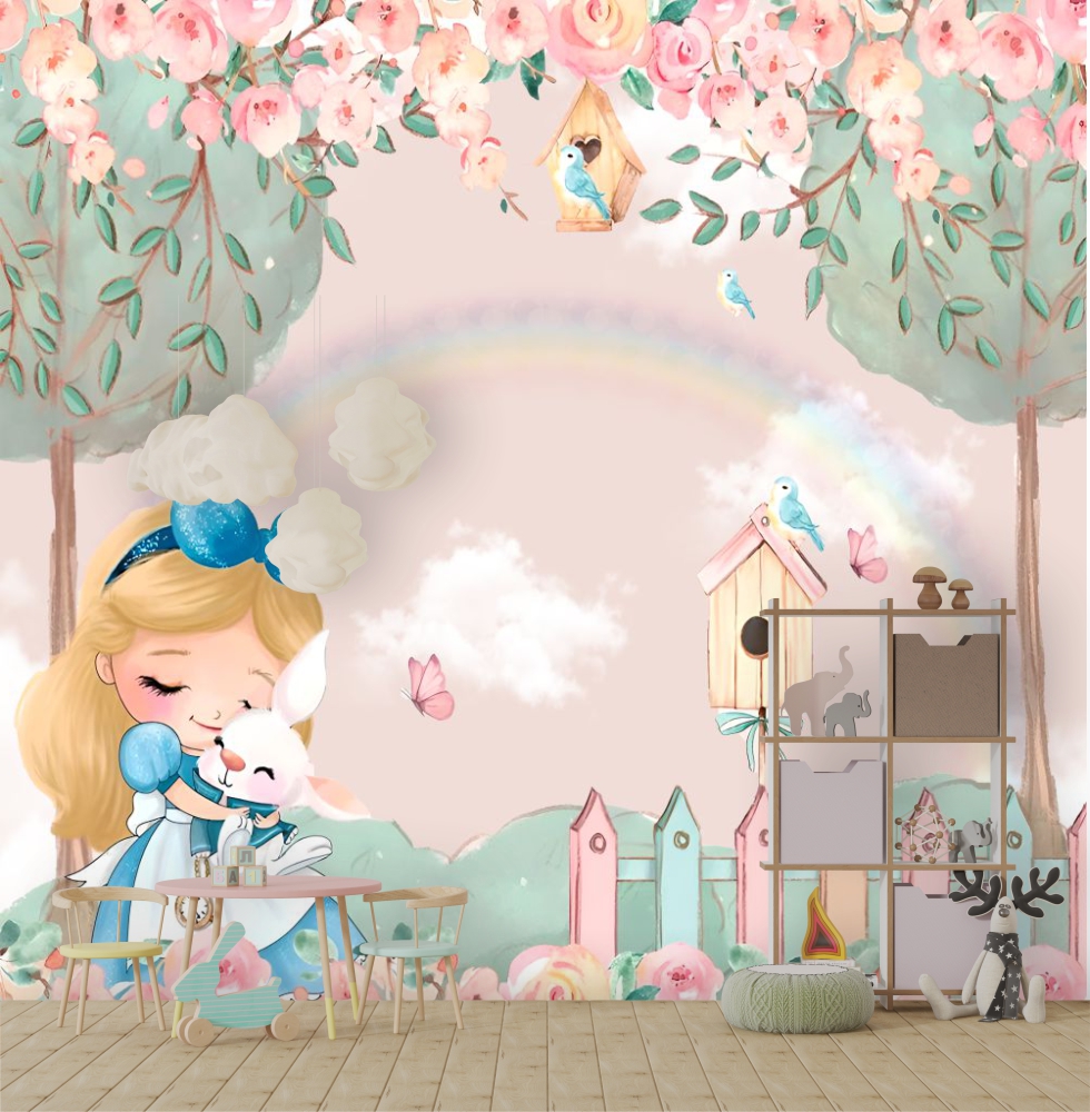 Papel de Parede Alice Aquarela Cute Baby GB001 m² - Imagem 3