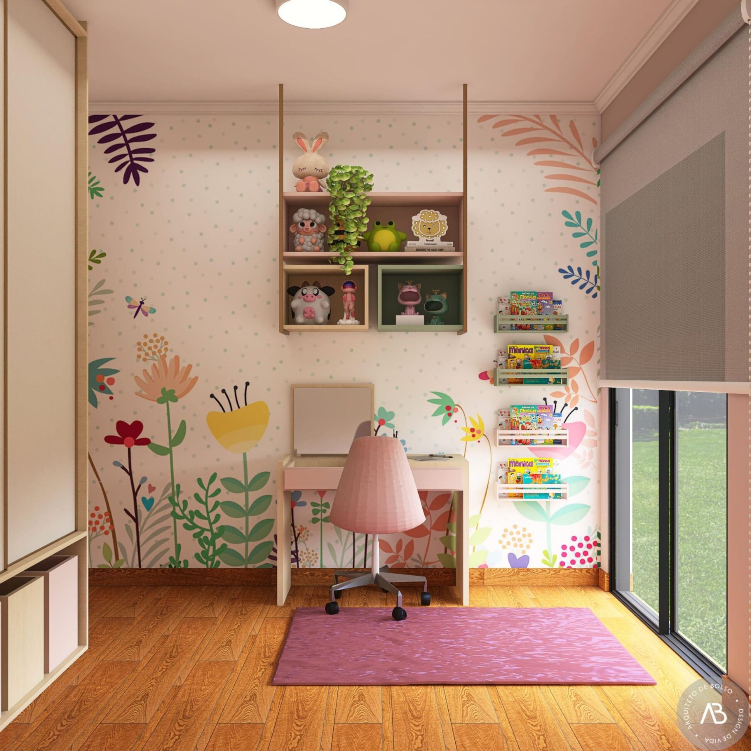 Papel de Parede Jardim Flores Delicado GB245 m² - Imagem 4